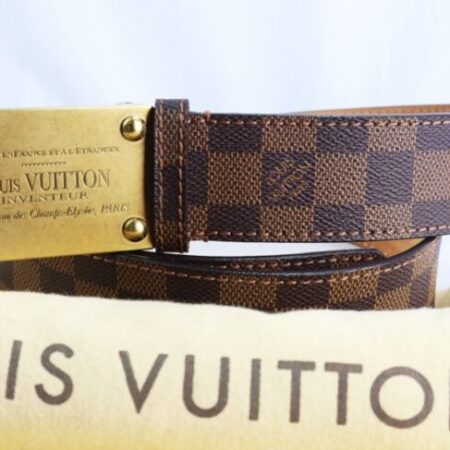Thắt Lưng Nam : Louis Vuitton Da Carô đặc trưng LV Chính Hãng – full túi đựng…