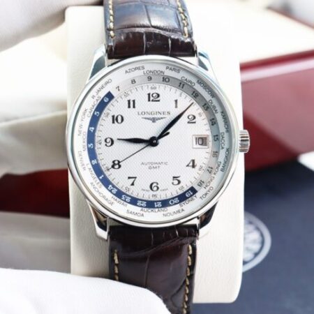 Longines Master WorldTime Automatic Kim nung Xanh cọc số học trò Size 38.5mm – Fullbox