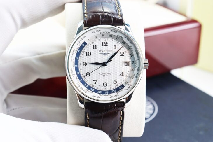 Longines Master WorldTime Automatic Kim nung Xanh cọc số học trò Size 38.5mm – Fullbox