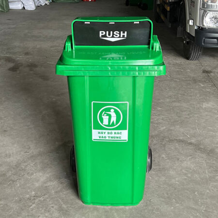 Thùng rác có mái che đôi – Chống mưa hiệu quả