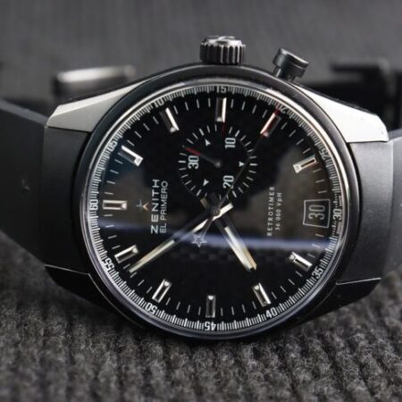 Zenith El Primero Retrotimer PVD Black – Size 42mm, bản dây Cao Su – Size 42mm Fullbox.