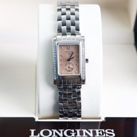 ĐH Nữ : Longines Dolce Vita Mặt Hồng ( cá Hồi ) Niềng Full Kim Cương thiên nhiên fullbox