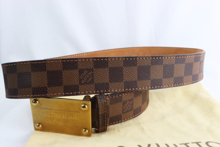 Thắt Lưng Nam : Louis Vuitton Da Carô đặc trưng LV Chính Hãng – full túi đựng…