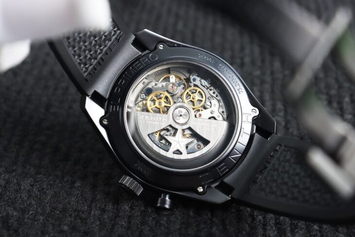 Zenith El Primero Retrotimer PVD Black – Size 42mm, bản dây Cao Su – Size 42mm Fullbox.