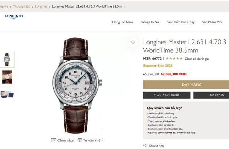 Longines Master WorldTime Automatic Kim nung Xanh cọc số học trò Size 38.5mm – Fullbox