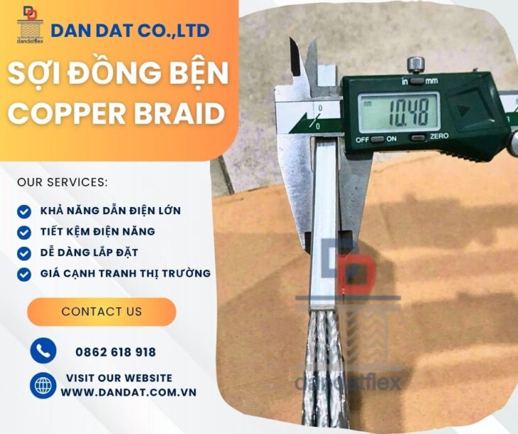 Dây đồng bện/ Dây tiếp địa thang máng cáp/ Thanh cái mềm máy biến áp/ Khớp nối đồng bện mềm
