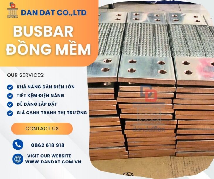 Dây đồng bện/ Dây tiếp địa thang máng cáp/ Thanh cái mềm máy biến áp/ Khớp nối đồng bện mềm
