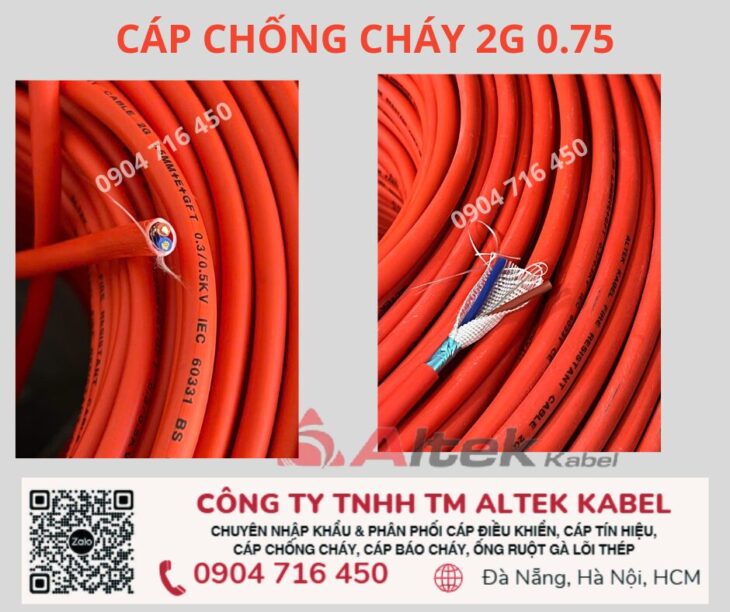 Cáp báo cháy 2×0.75 chống cháy chống nhiễu ALTEK KABEL giá tốt nhất