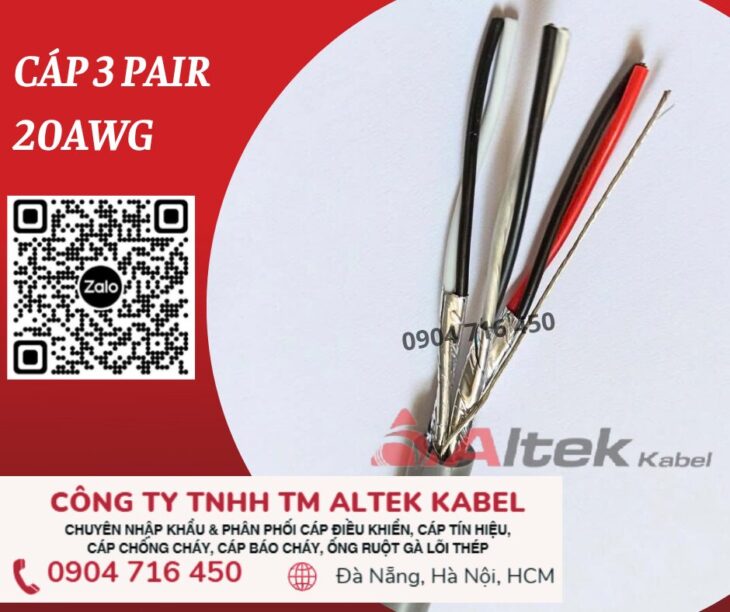 Cáp tín hiệu 3 pair 20awg Altek Kabel Hồ Chí Minh, Hà Nội, Đà Nẵng