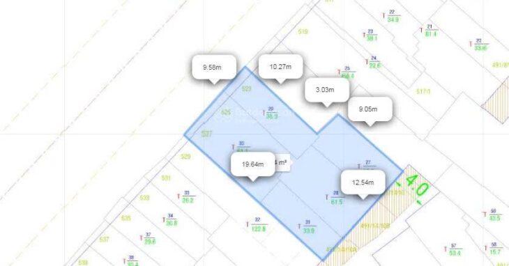 Cho thuê 523 – 525 – 527 Nguyễn Đình Chiểu, P2, Q3. DT: 9.5×21.25m. NH: 12.8m. Đất trống
