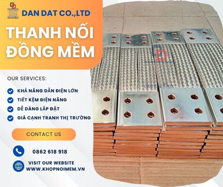Dây đồng bện/ Dây tiếp địa thang máng cáp/ Thanh cái mềm máy biến áp/ Khớp nối đồng bện mềm