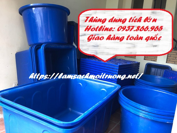 Bồn nhựa dung tích lớn hình tròn và hình chữ nhật, bồn nhựa hình chữ nhật