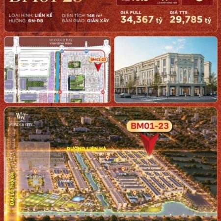 Bán Căn Bình Minh 01-23 – Vinhomes Đan Phượng, Diện tích 146m², hướng Đông Nam – Đông Bắc – Giá
