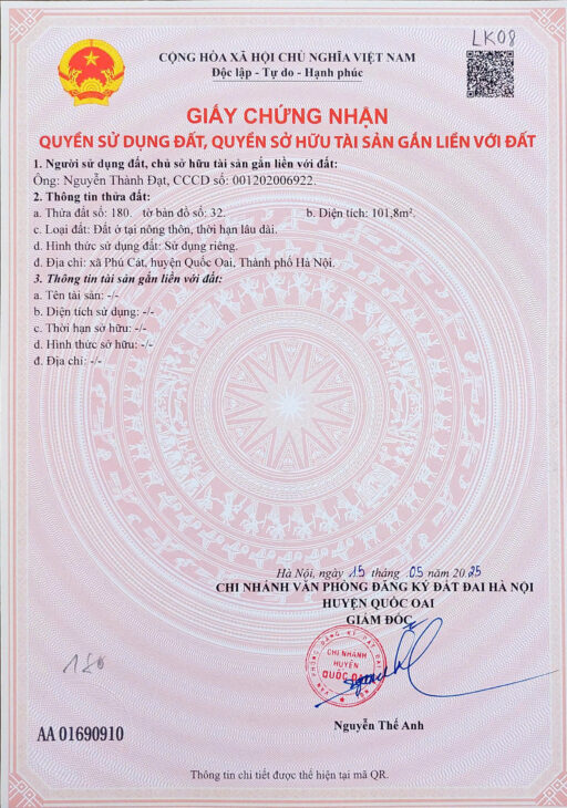 Bán đất nền Láng Hòa Lạc 100m2 giá 2.75 tỷ – gần công viên, khu vui chơi, môi trường sống lý tưởng