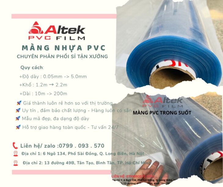 Màng nhựa pvc trong suốt dẻo – alek pvc – giá sỉ- tại bình dương
