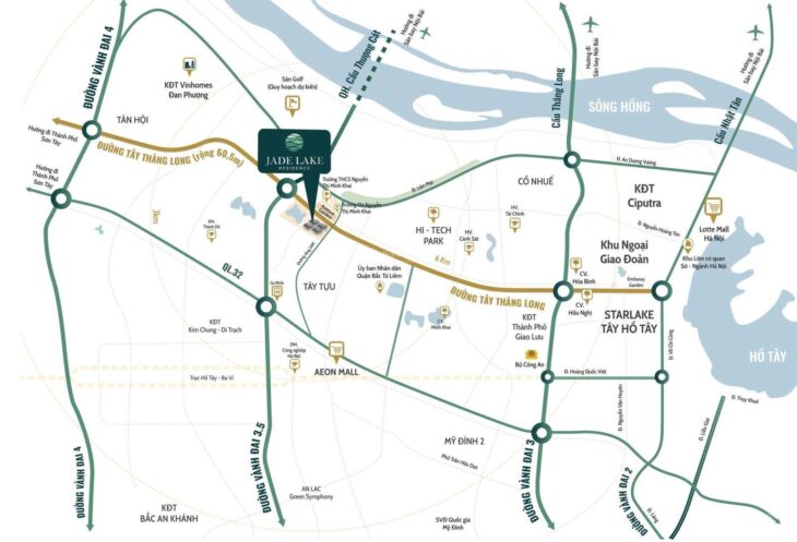 Bán suất ngoại giao biệt thự mặt đường Tây Thăng Long, dự án Jade Lake Reside