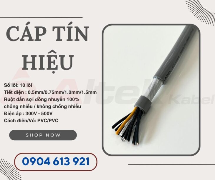 Cáp tín hiệu chống nhiễu 10×0.75mm Altek Kabel RVVP 10X0.75