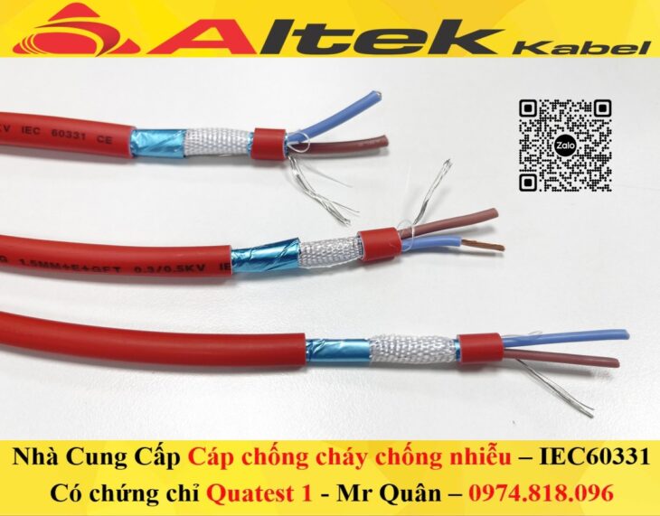 Cáp Chống Cháy 2×1.5+E+GFT – IEC60331, BS6387
