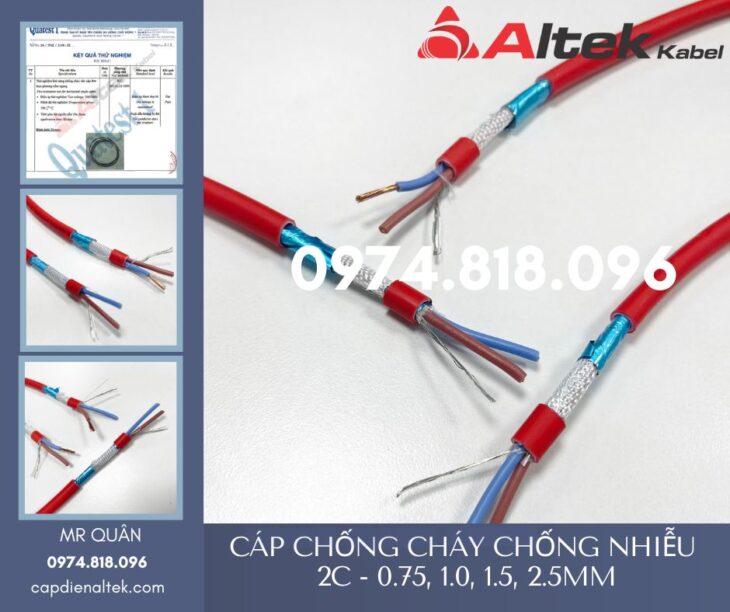 Cáp Chống Cháy 2×1.5+E+GFT – IEC60331, BS6387