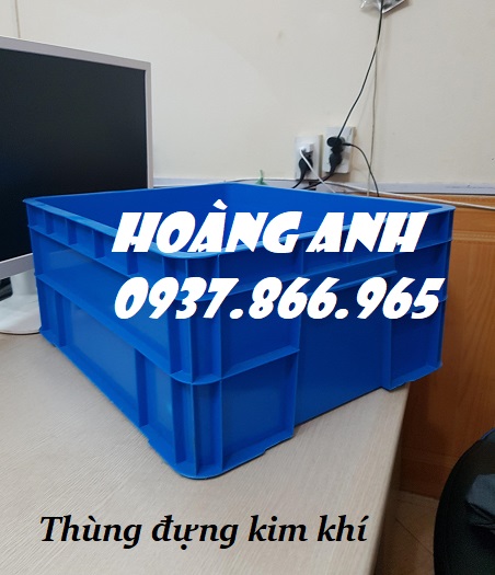 Thùng nhựa dùng xưởng kim khí, thùng đặc b8, khay nhựa b8 kèm nắp