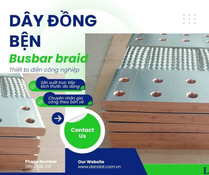 Dây đồng bện mạ thiếc dùng làm tiếp địa máng cáp, khớp nối mềm busway, thanh nối đồng mềm 25mm2