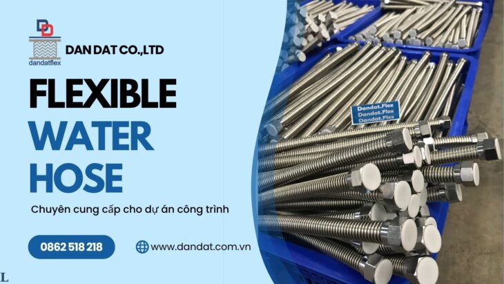 Dây cấp nước inox, dây dẫn nước nóng lạnh, dây mềm cấp nước phi 21, ống nối mềm inox 304