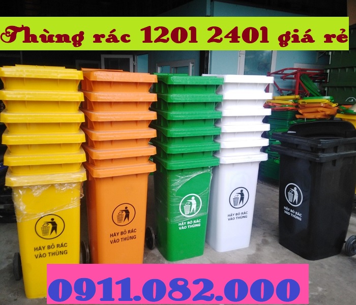 Chuyên sỉ lẻ thùng rác giá rẻ- thùng rác 120l 240l 660l màu xanh giá sỉ tại miền tây- lh 0911082000