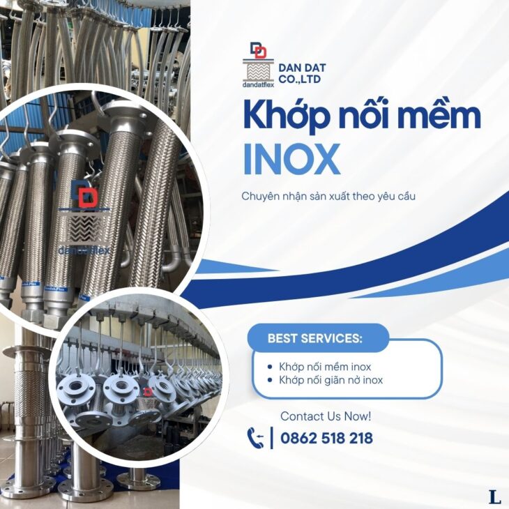 Khớp nối nhanh inox, khớp nối mềm inox nối bích nối ren, khớp nối mềm nối bích, ống nối mềm inox