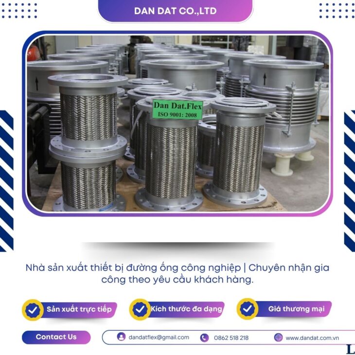 Khớp nối nhanh inox, khớp nối mềm inox nối bích nối ren, khớp nối mềm nối bích, ống nối mềm inox