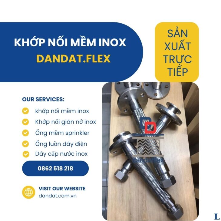 Khớp nối nhanh inox, khớp nối mềm inox nối bích nối ren, khớp nối mềm nối bích, ống nối mềm inox