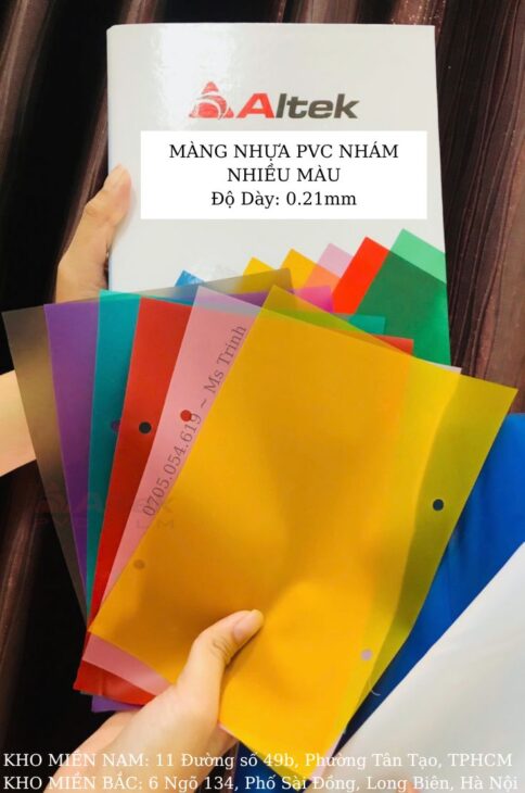 Màng nhựa pvc nhám nhiều màu độ dày 0,21mm