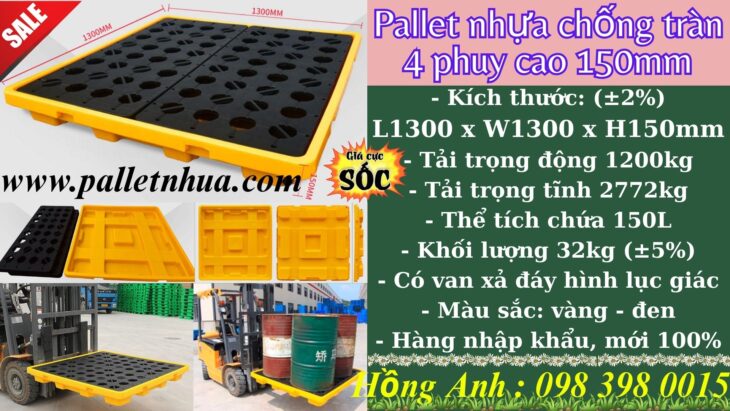 Tại sao chọn Pallet Nhựa Chống Tràn Dầu 4 Phuy của Việt Xanh?