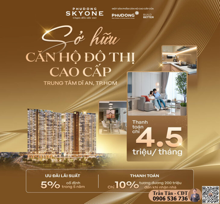 4,5 TRIỆU/THÁNG – NẮM TRONG TAY Tổ ấm Phú Đông SkyOne