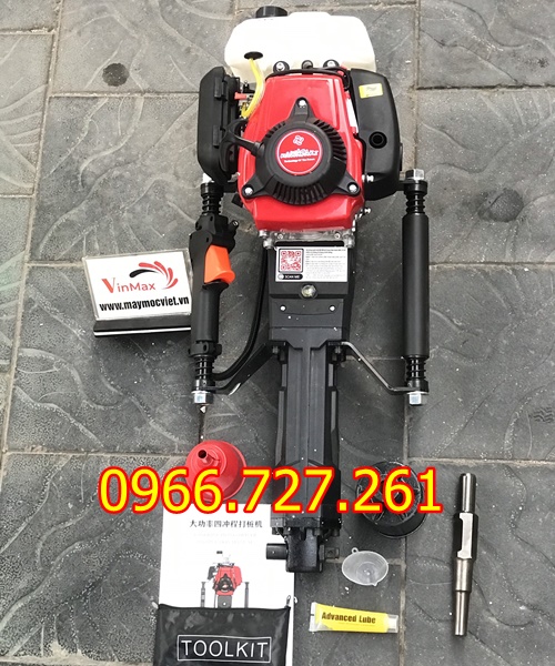 Máy đóng cọc cầm tay 4 thì Kawasaki KW680 – Chạy xăng, mạnh mẽ, dễ thao tác