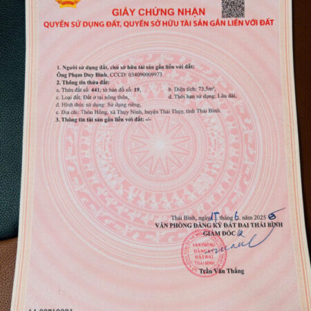 CẦN BÁN 2 lô đất tại xã Thụy Ninh, huyện Thái Thụy, tỉnh Thái Bình ( Hưng Yên mới)