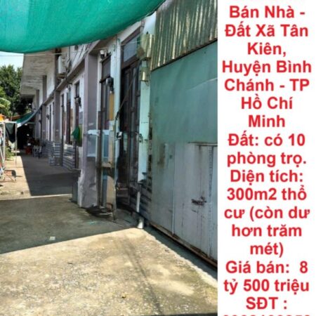 CHÍNH CHỦ CẦN BÁN Bán Nhà – Đất Xã Tân Kiên, Huyện Bình Chánh – TP Hồ Chí Minh
