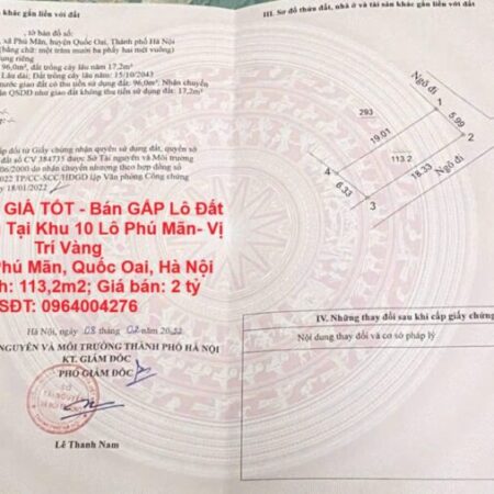 ĐẤT ĐẸP – GIÁ TỐT – Bán GẤP Lô Đất Tiềm Năng Tại Khu 10 Lô Phú Mãn- Vị Trí Vàng