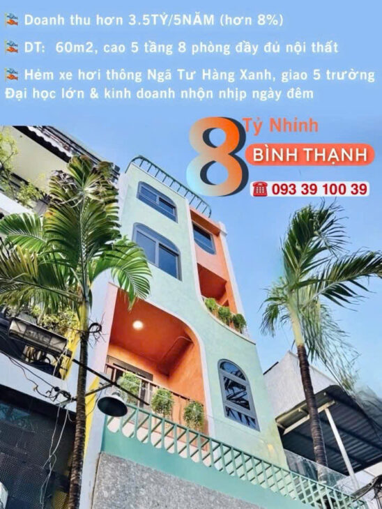 BÁN NHÀ KẾ Q1- Q3- Q4- Q10 – DOANH THU: 3.6 TỶ/5 NĂM- CAO 5 TẦNG HƠN 8 PHÒNG ĐỦ NỘI THẤT: tử 8 tỷ