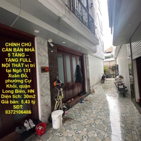 CHÍNH CHỦ CẦN BÁN NHÀ 5 TẦNG – TẶNG FULL NỘI THẤT vị trí tại quận Long Biên, Hà Nội