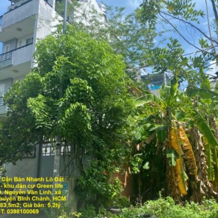 CHÍNH CHỦ Cần Bán Nhanh Lô Đất Đẹp Khu 13C Greenlife Vị Trí Tại Huyện Bình Chánh, TP HCM