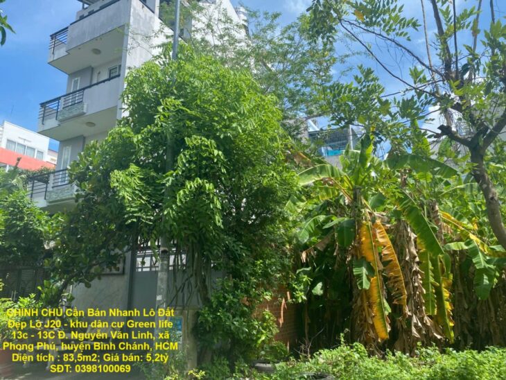 CHÍNH CHỦ Cần Bán Nhanh Lô Đất Đẹp Khu 13C Greenlife Vị Trí Tại Huyện Bình Chánh, TP HCM