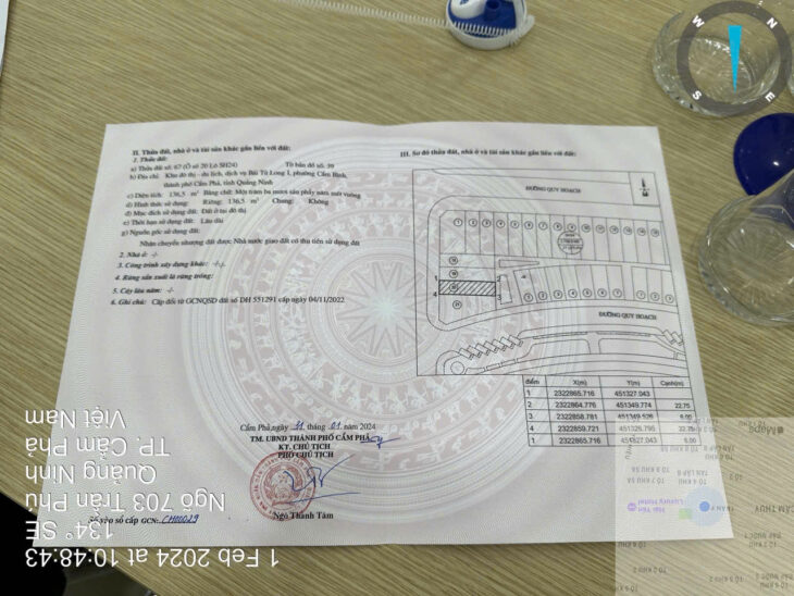 CHÍNH CHỦ CẦN BÁN LÔ ĐẤT TẠI PHƯỜNG CẨM BÌNH – TP CẨM PHẢ – QUẢNG NINH