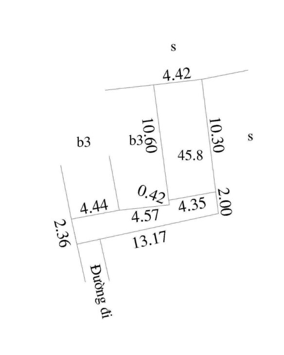 45.8 Đất Cựu Quán, xã Hoài Đức, MT 4.3m nở hậu giá 3,x tỷ
