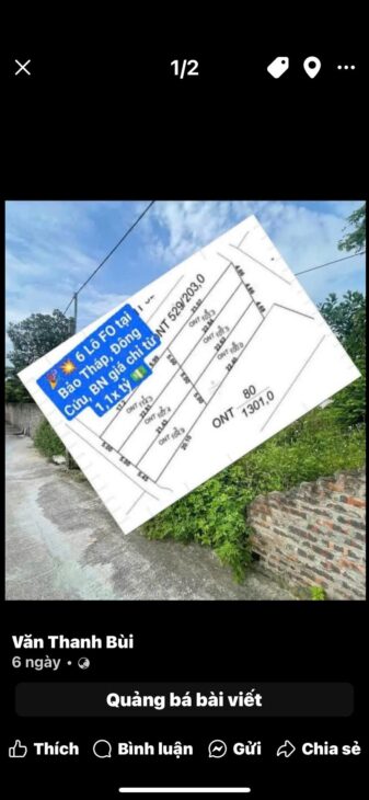 Vị Trí Vàng Tiềm Năng – HÀNG F0 – 6 LÔ ĐẤT ĐẸP TẠI BẢO THÁP, ĐÔNG CỨU, GIA BÌNH, BẮC NINH