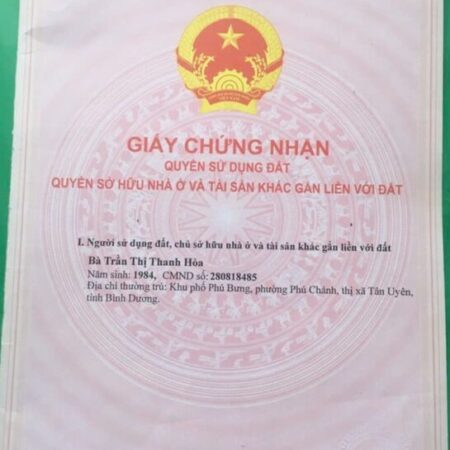 CHÍNH CHỦ CẦN BÁN GẤP LÔ ĐẤT TẠI Thị xã TÂN UYÊN, tỉnh BÌNH DƯƠNG