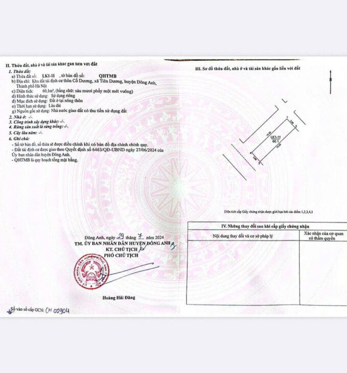 ✅ Bán đất tái định cư Đông Nam Cổ Dương – Lô khe thoáng 3 mặt tiền – Mặt đường đôi