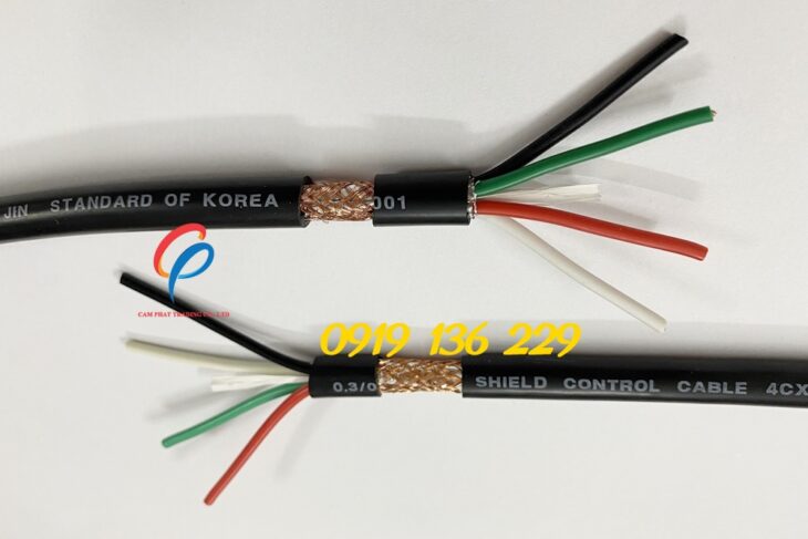 Cáp điều khiển sangjin 4×0.5 có lưới chống nhiễu