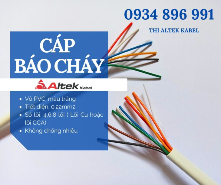 Cáp báo cháy Altek Kabel – Không chống nhiễu, 4/6/8 lõi 0.22mm²