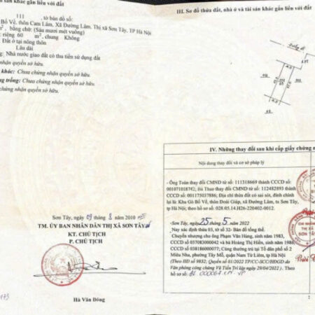 BẤN 60M SIÊU PHẨM ĐẤT ĐẸP – GÒ BỐ VỀ, ĐƯỜNG LÂM, SƠN TÂY BẤN 60M SIÊU PHẨM ĐẤT ĐẸP – GÒ BỐ VỀ, ĐƯỜNG LÂM, SƠN TÂY