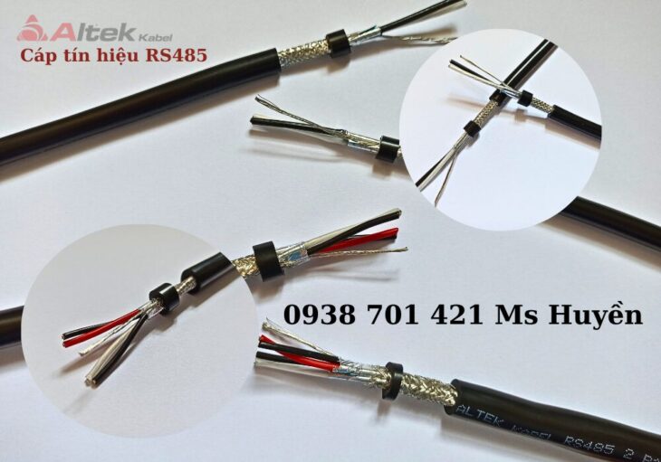 Cáp tín hiệu RS485 vặn xoắn 2 lớp chống nhiễu Altek Kabel 2 Pair 18,22,24AWG